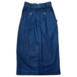 Y2K Denim Skirt Maxi Straight Pencil Vintage Back Slit Button Pockets Size 4